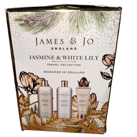 James & Jo Jasmine & White Lily Travel Collection Bath Set 100ml X3 - Picture 1 of 5